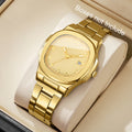 Orologi da uomo di lusso Moda Quadrante quadrato Cinturino in acciaio inossidabile Orologio al quarzo senza scatola