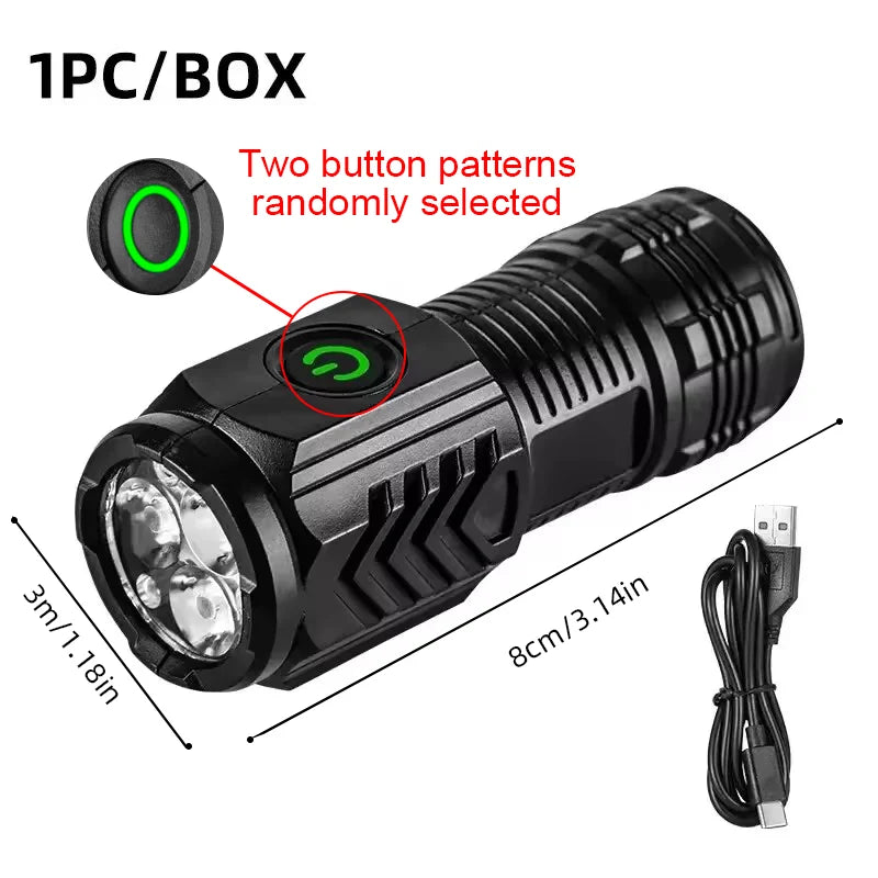 Nuova torcia ultra potente 3 core LED tattica ricaricabile ad alta potenza