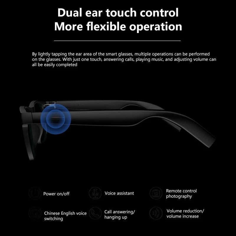 LENOVO Occhiali Smart Touch Photo Camera Registrazione Traduttore Assistente vocale Occhiali Bluetooth wireless