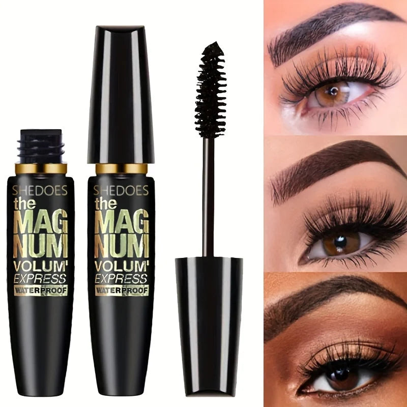 Mascara nero 4D Ispessimento, allungamento, arricciatura, mascara in fibra liquida impermeabile