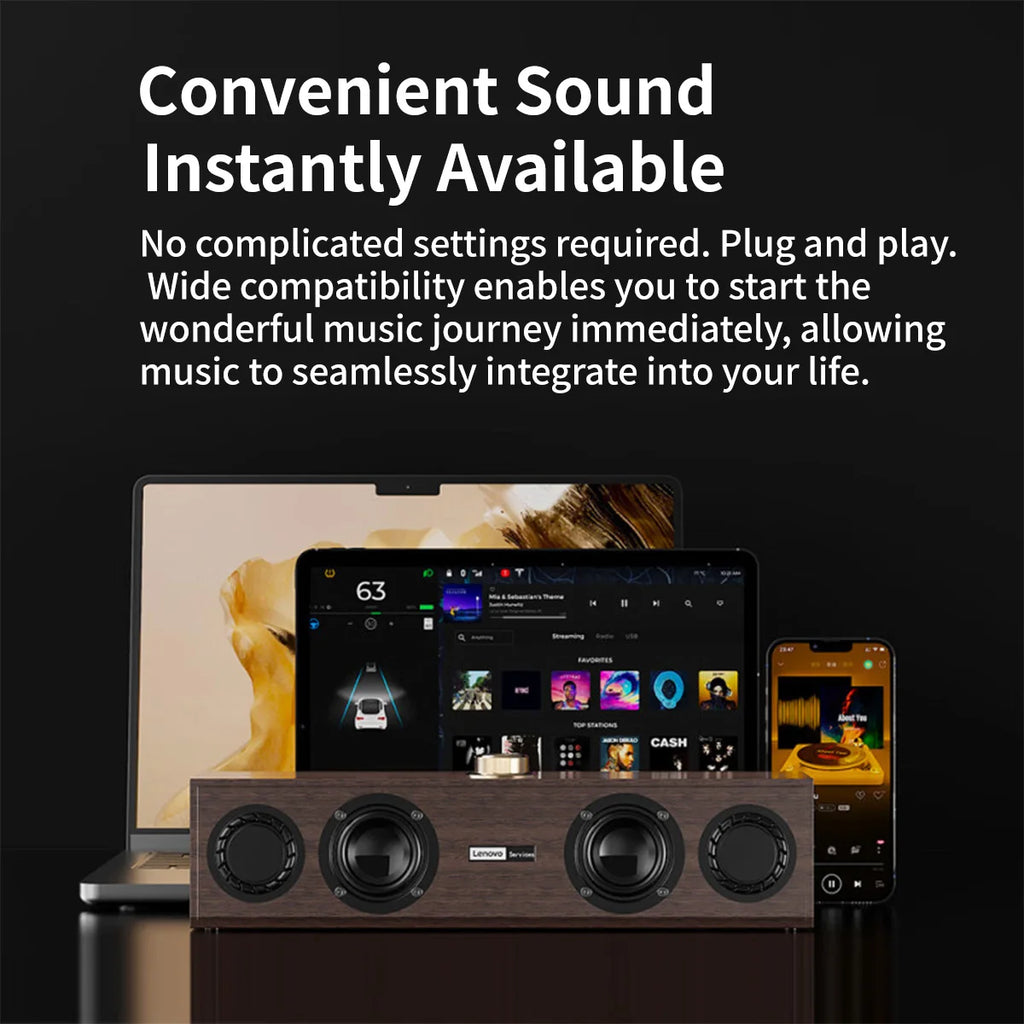 Lenovo C02 Altoparlante multimediale Altoparlante Cablato/Bluetooth  a doppia modalità universale per TV, computer e telefono cellulare Subwoofer