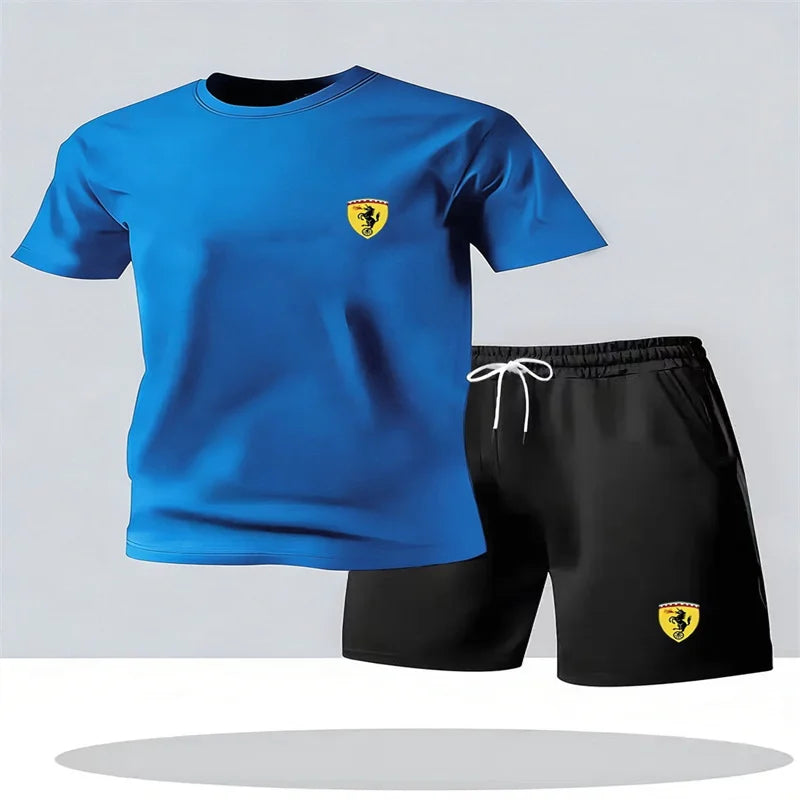 T-shirt e pantaloncini set due pezzi - Stampa Ferrari