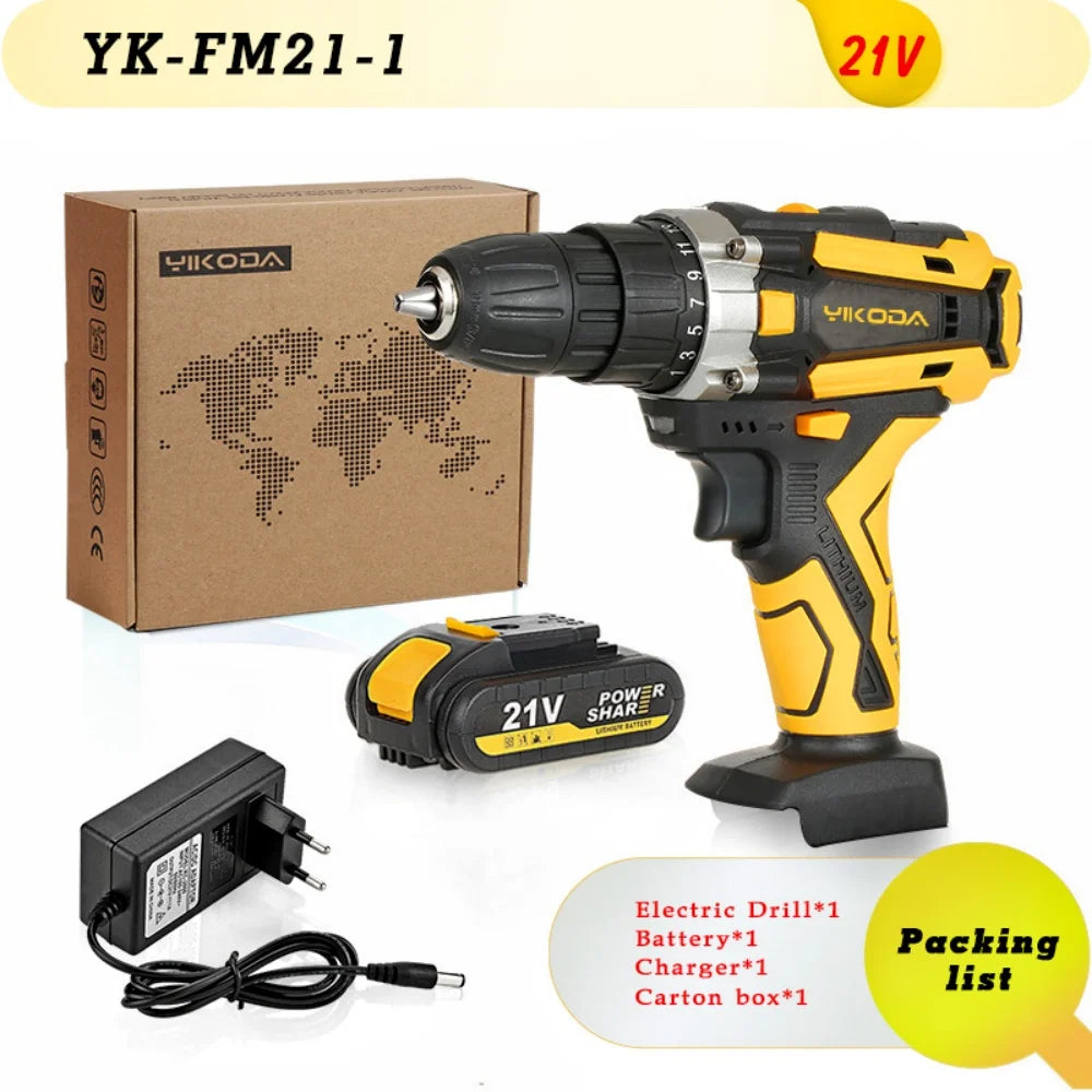 YIKODA 12V-21V Trapano a batteria al litio ricaricabile Produzione Polonia e produzione Cinese