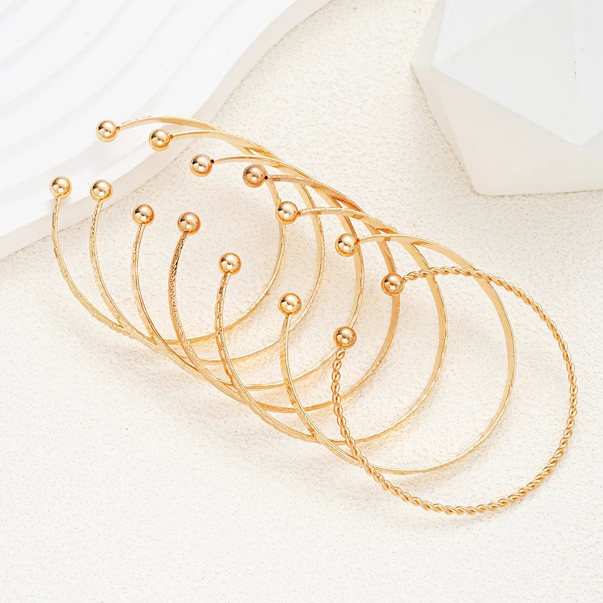 7 pezzi/set bracciali color oro
