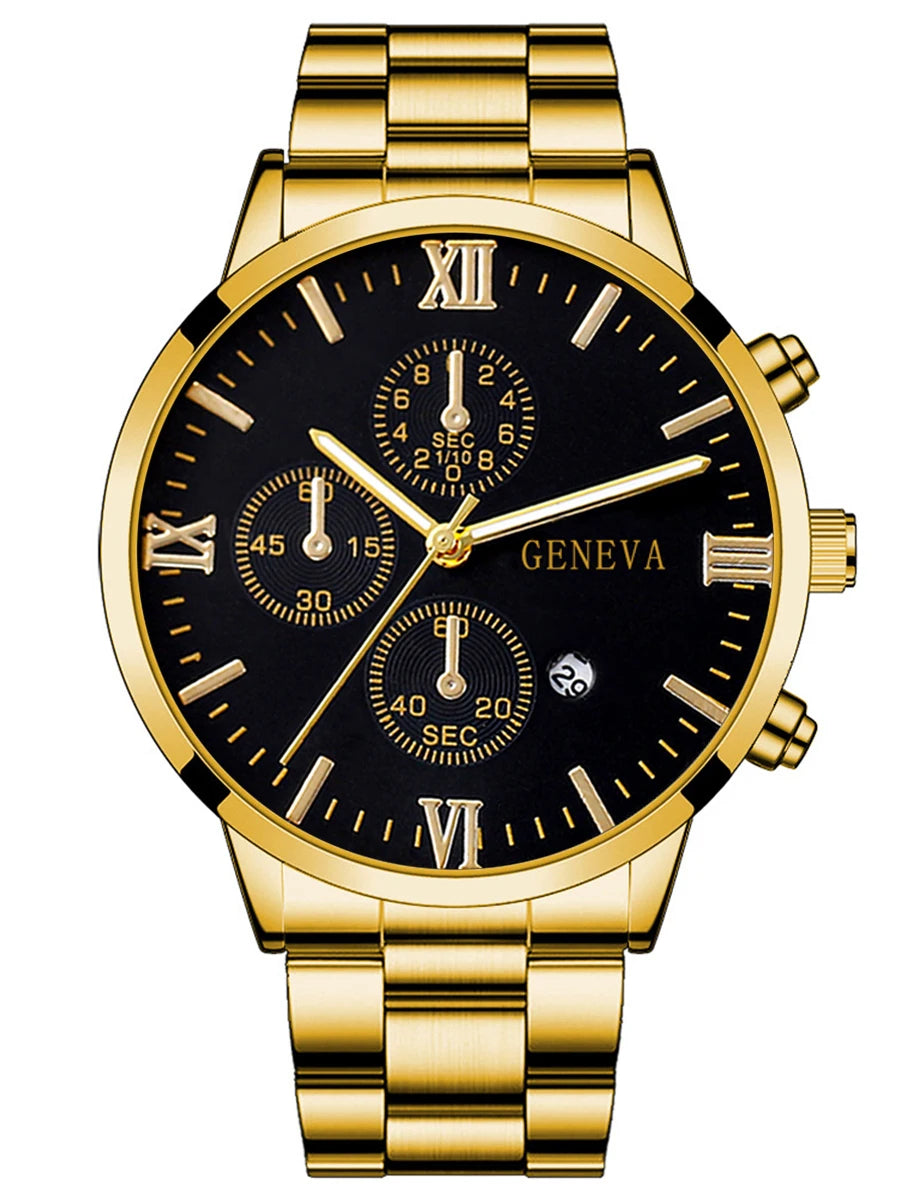 Orologio in lega d’oro romano set completo da uomo