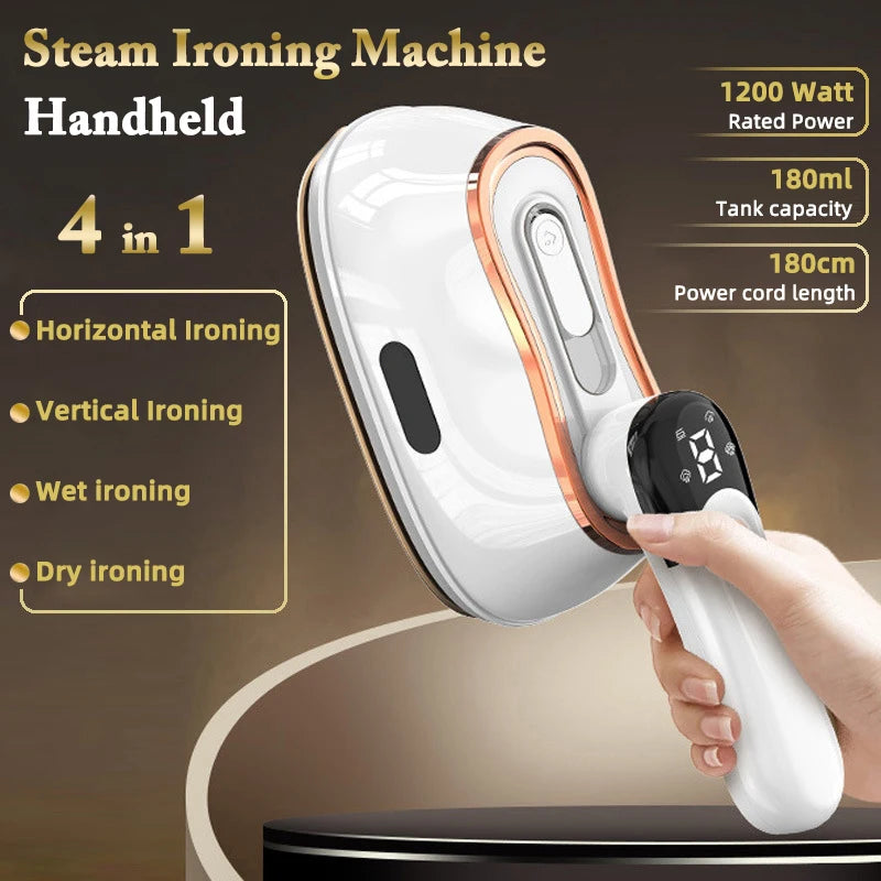 110V/220V Ferro da stiro a vapore portatile per indumenti Pieghevole 1200W Potenza Vaporiera portatile a 4 velocità Touch Screen Ferro elettrico rotante