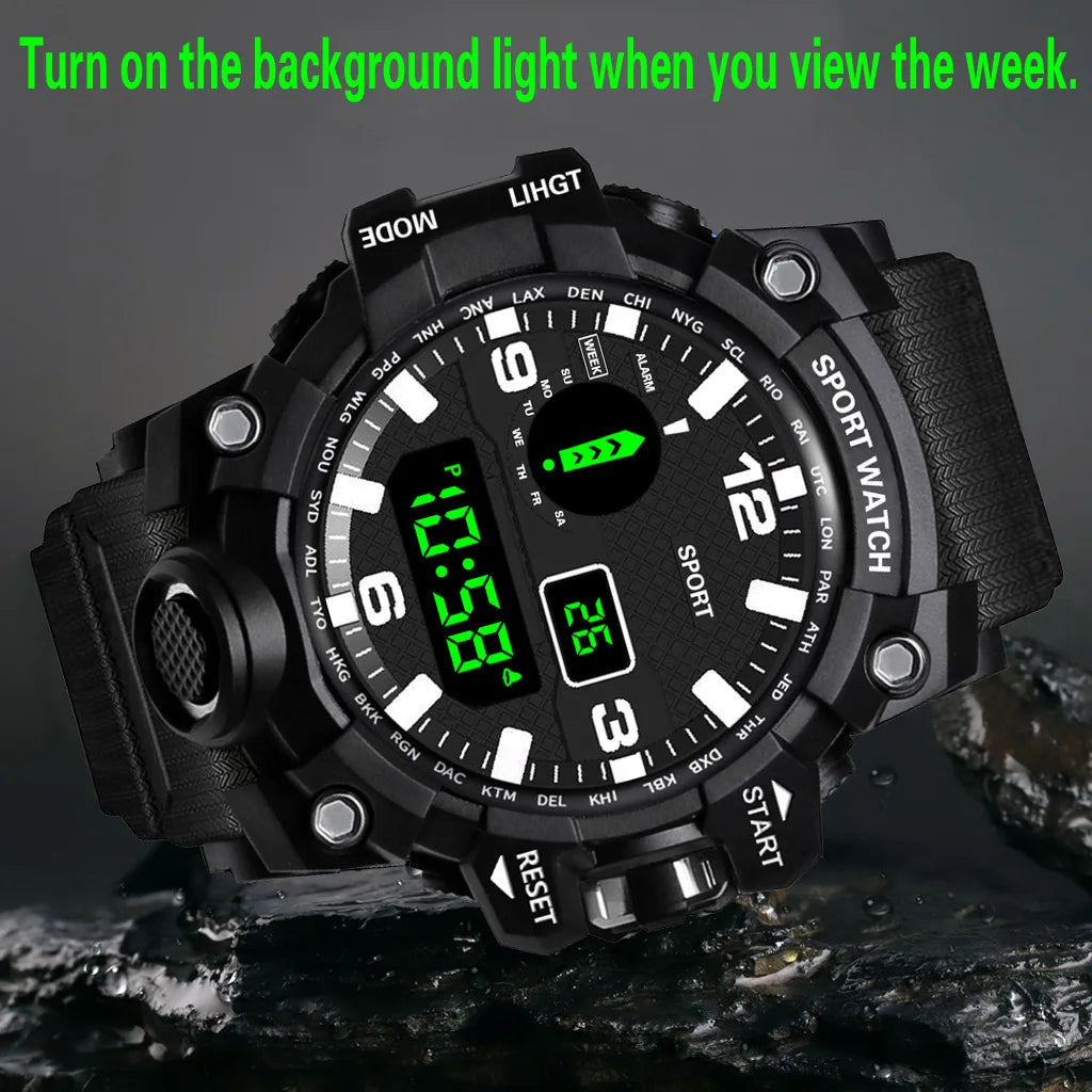 Orologio da uomo Multifunzionale Impermeabile Allarme luminoso