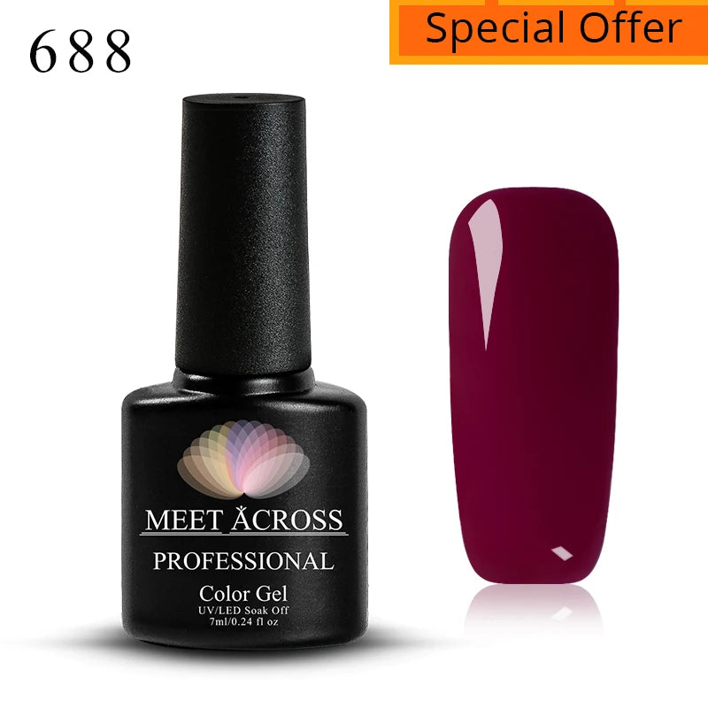 MEET ACROSS 5ml Gel Smalto per unghie Nail Art Top Gel tutti i colori