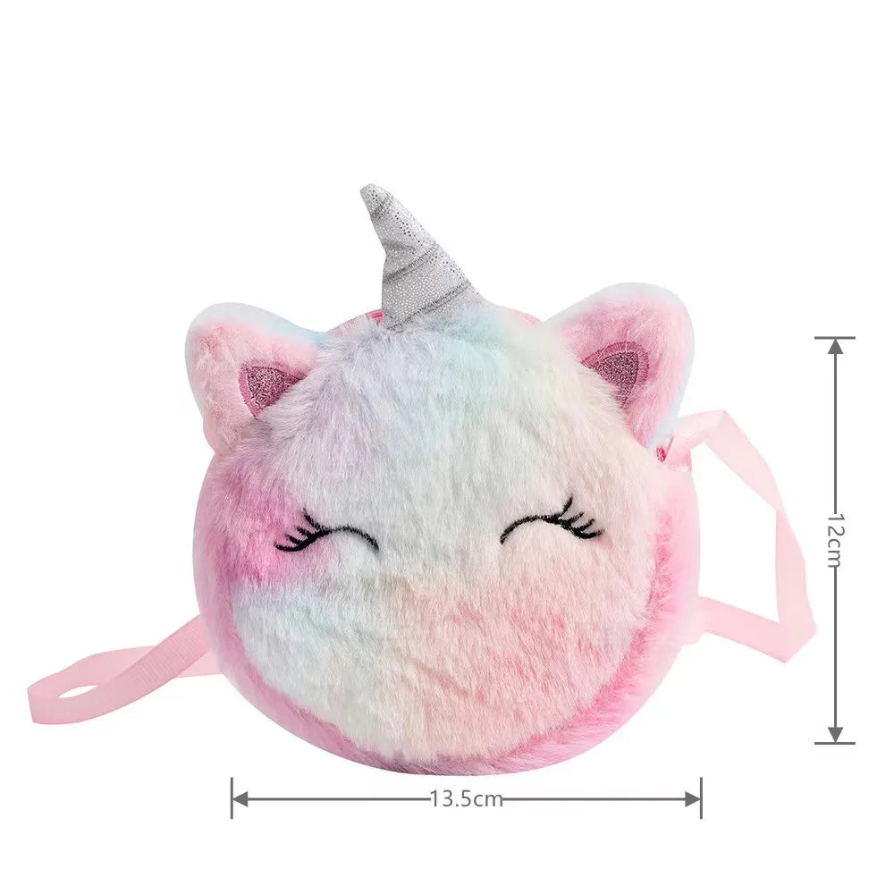 Borsa a tracolla di peluche per bambini Unicorno