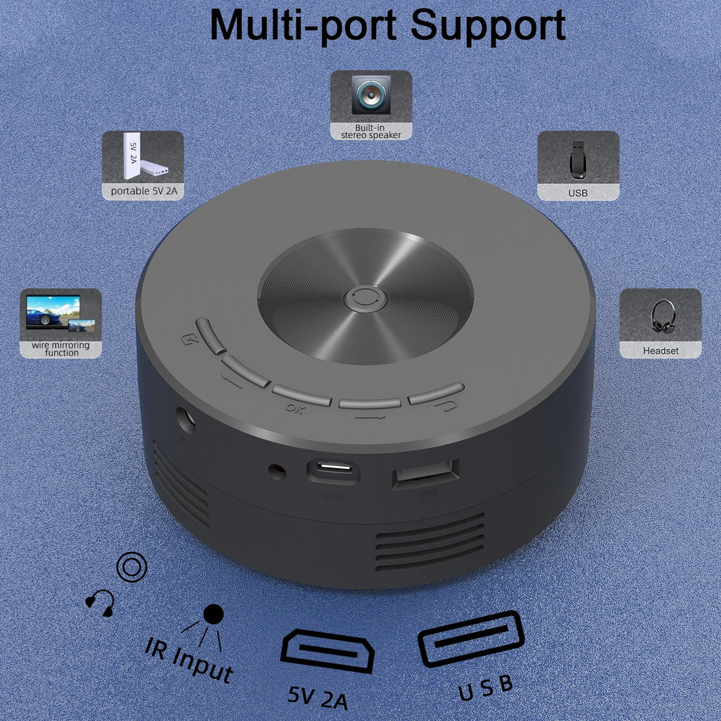 Mini proiettore YT200 per ufficio commerciale, home cinema, portatile, intelligente per esterni