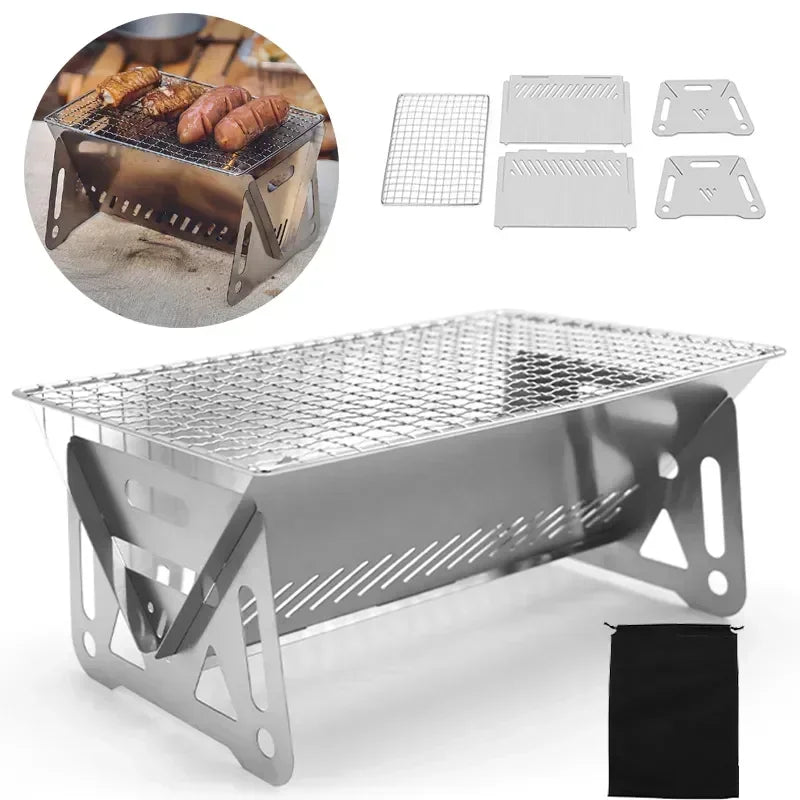 Barbecue pieghevole portatile Multifunzione in acciaio inossidabile