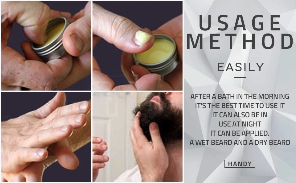 Balsamo naturale per barba Cera per la crescita della barba Olio per gli uomini Idratante Lisciante Barba Styling Professional