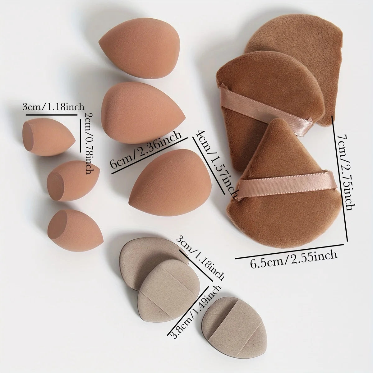 Set 12 Pz di spugne per trucco multiuso, set di diversi colori