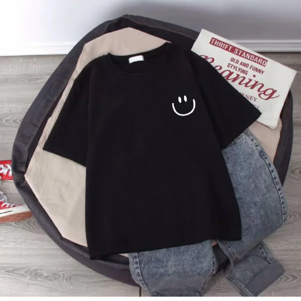 T-shirt per bambini e adulti  puro cotone fresco e leggero semplice