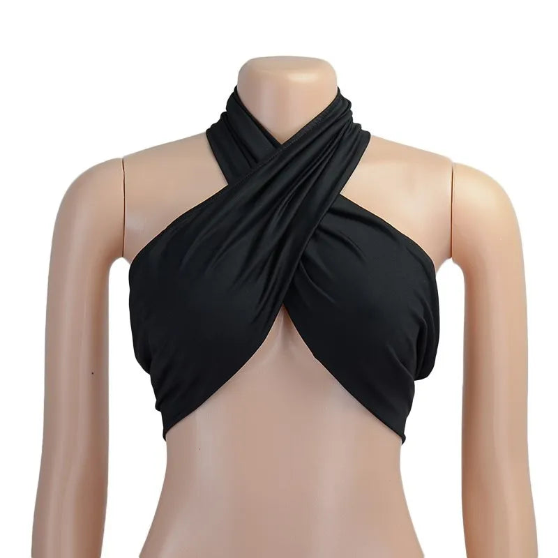 Top Donna Senza Spalline Cross Neck Casual