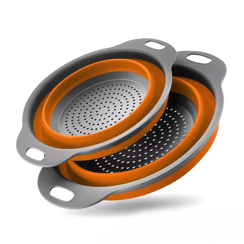 Cesto di scarico pieghevole in silicone, Cesto di lavaggio di frutta e verdura , Filtro pieghevole, Scolapasta