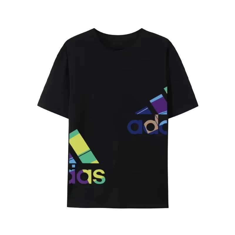 T-shirt in cotone a maniche corte stampata casual da uomo e da donna Moda ampia