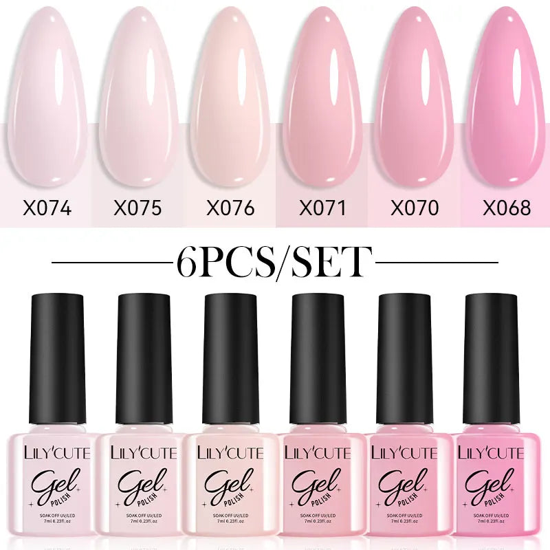 LILYCUTE 6Pcs/set 7ml Series Gel Smalto 125 Colori disponibili