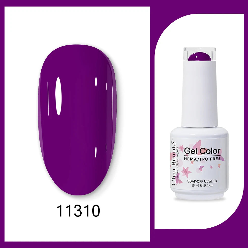 CLOU BEAUTÈ  15/10ml Semipermanente Gel Smalto Unghie 400 colori disponibili