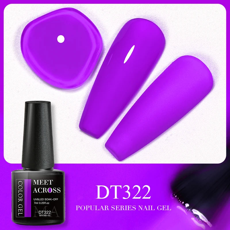 MEET ACROSS 5ml Gel Smalto per unghie Nail Art Top Gel tutti i colori
