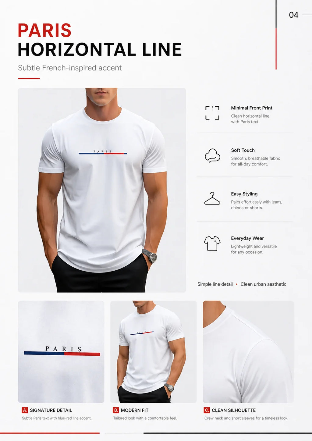 T-shirt da uomo Paris