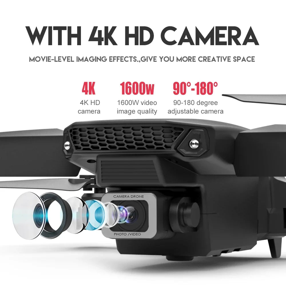 E88 Pro WiFi FPV Drone - Single/Dual 4K/1080P Camera, Grandangolare HD, Altitude Hold, pieghevole