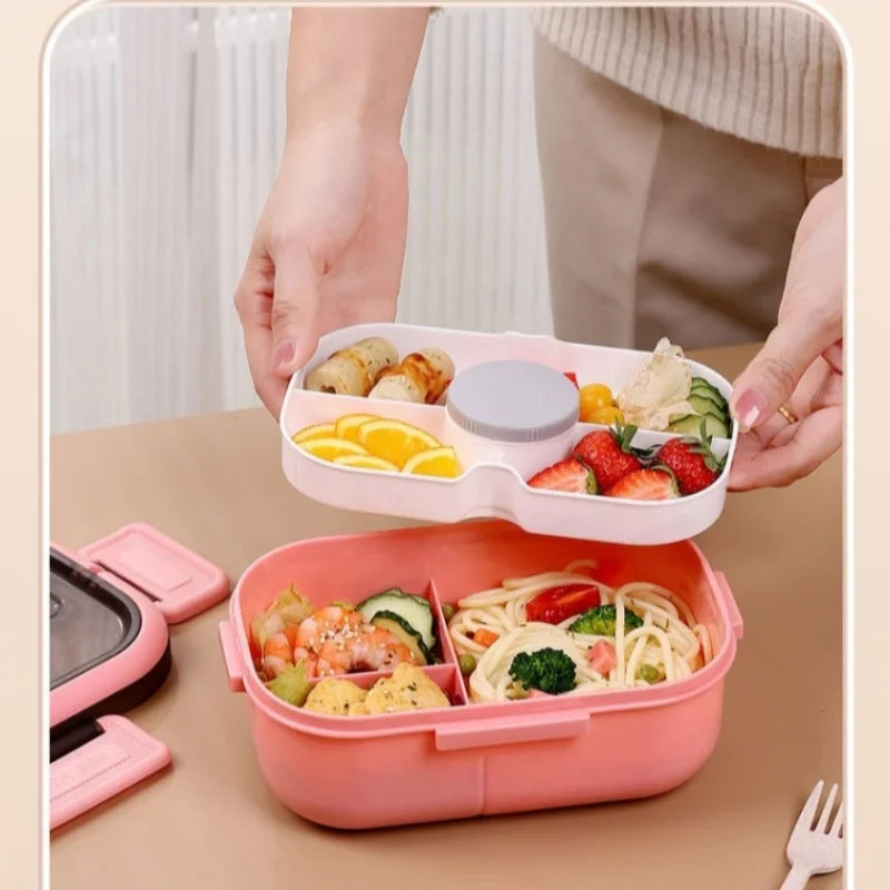 1200ML Box  per il pranzo a doppio strato Scomparto portatile