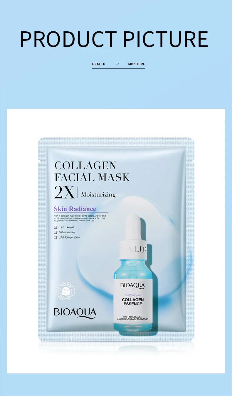 20pcs BIOAQUA Maschera viso al collagene