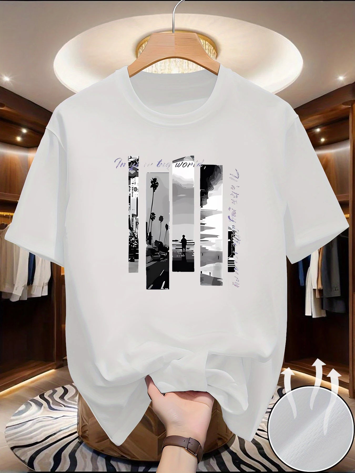 T-shirt estiva da uomo - Comoda, sportiva, ampia, alla moda con stampa scenica