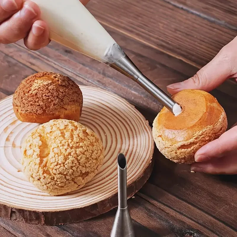 Set di 4 pezzi, punte di decorazione in acciaio inossidabile per torta Cupcake Glassa di crema per biscotti, strumenti di cottura per panettiere