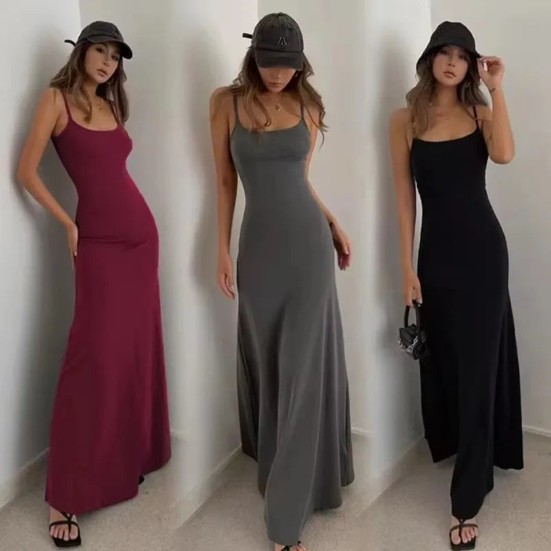 Abito Donna Lungo Senza Schiena Sottile Vita Sexy Dolce E Piccante