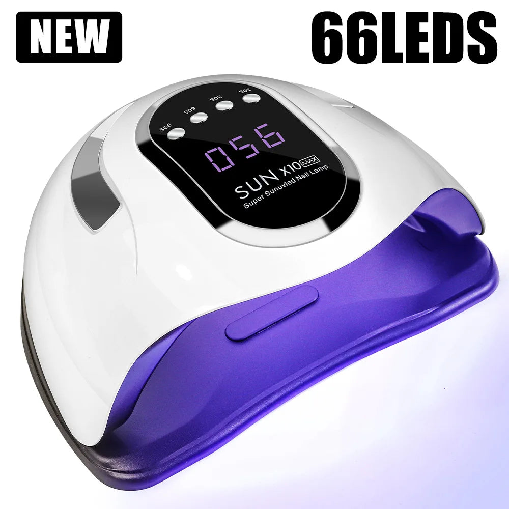 X10MAX Lampada professionale per l’asciugatura delle unghie per manicure 66 Leds