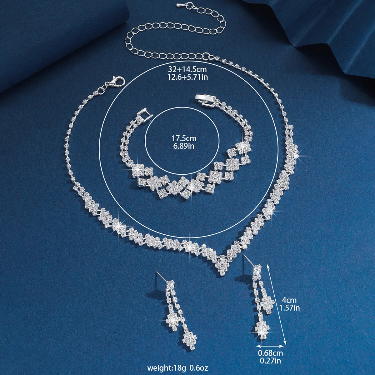 Set gioielli collana e orecchini con strass
