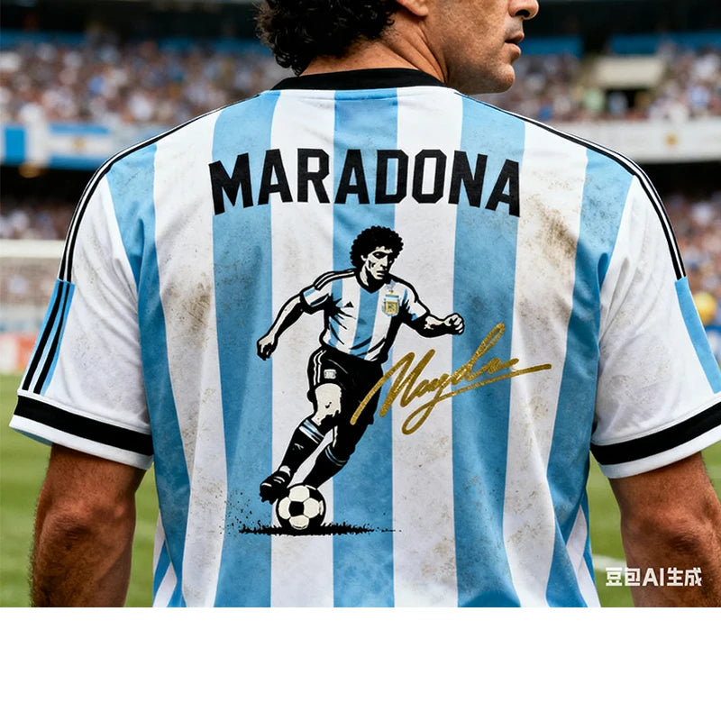 T-Shirt Maradona Jersey Nice Traspirante Asciugatura Rapida