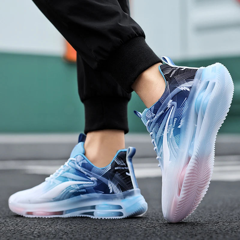 Scarpe da Ginnastica alla moda da uomo, con ammortizzazione dell’aria, comode e antiscivolo, traspiranti e adatte per attività sportive