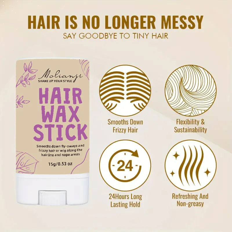 Lo stick di cera per capelli da donna leviga efficacemente l’effetto crespo, fornisce una tenuta duratura e crea un’acconciatura morbida e lucida.