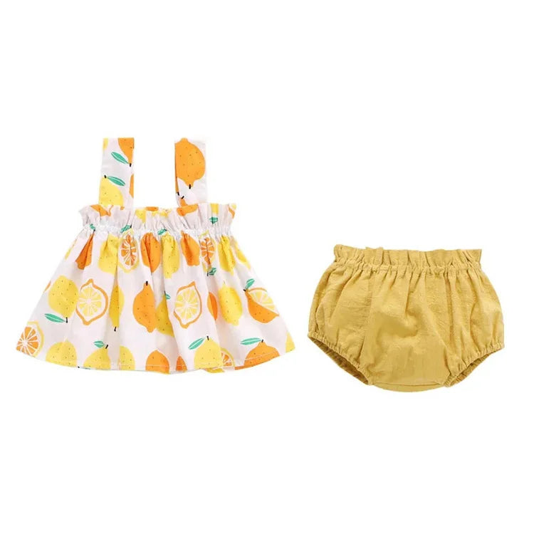 Mini abito sottile e pantaloncini in 2 pezzi per neonati 6-24M
