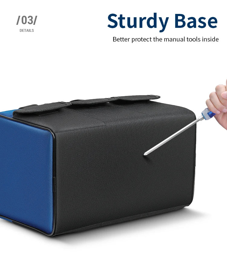 Borsa per attrezzi a bocca larga, resistente, con tasche, per la conservazione e il trasporto degli attrezzi da uomo