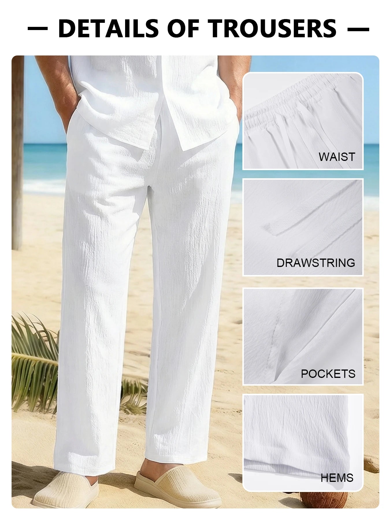 Coordinato camicia+pantaloni in lino 3 colori