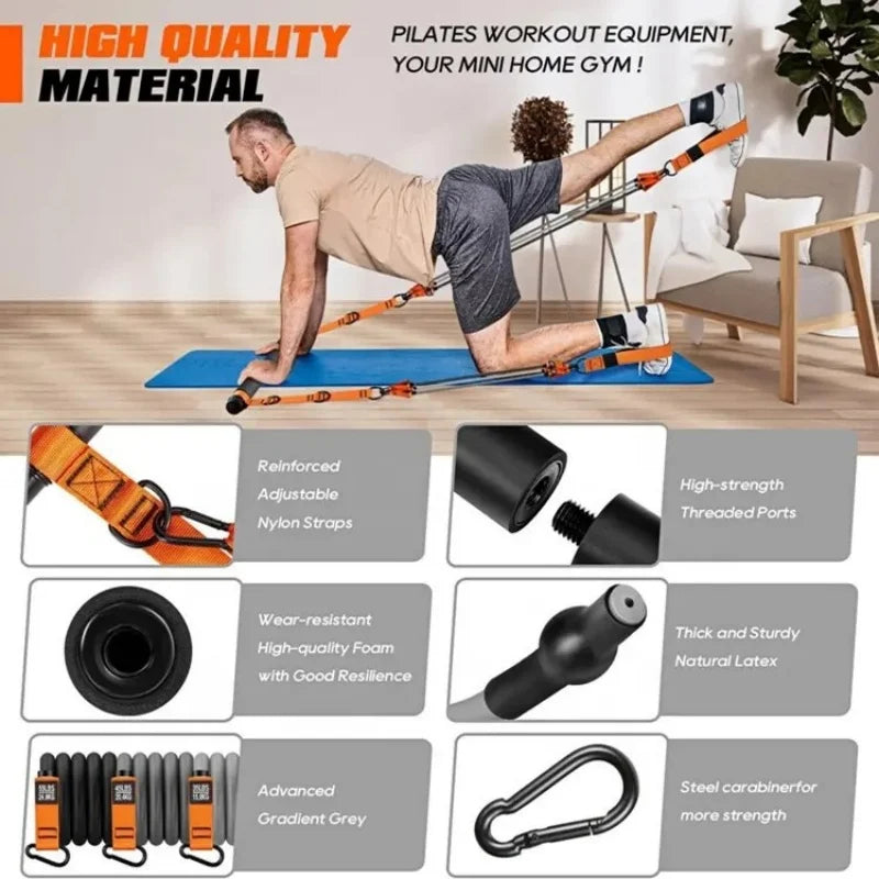 Set con bande di resistenza Bar Kit completo allenamento di forza per tutto il corpo