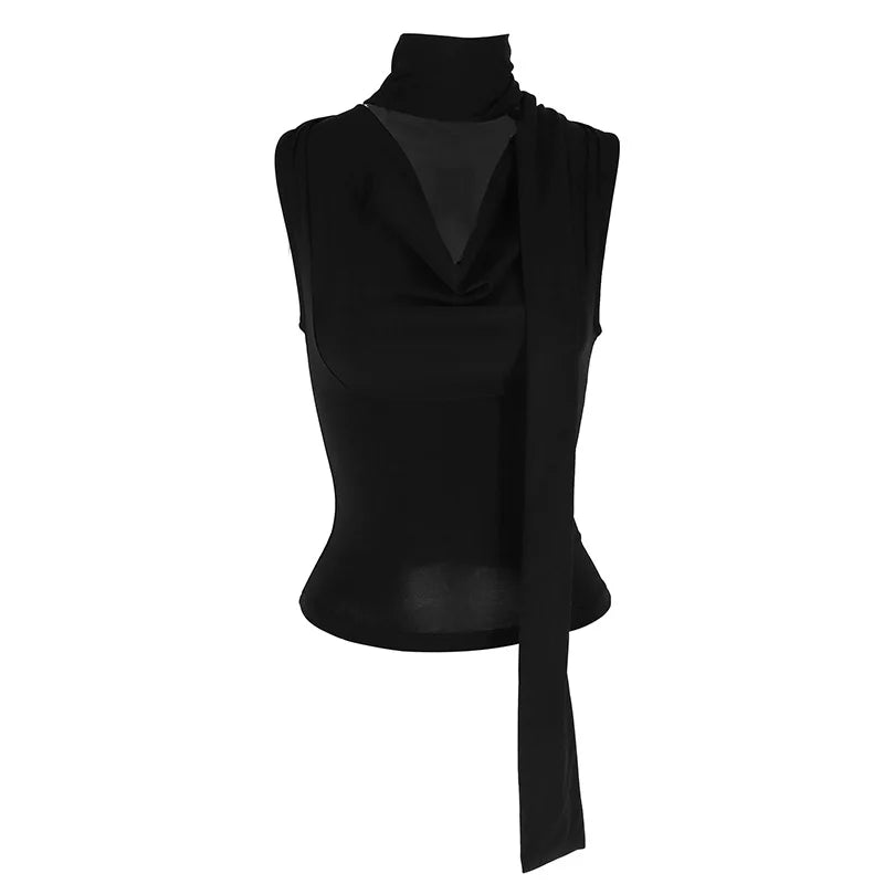 Gilet da donna estate senza maniche petto basso Top