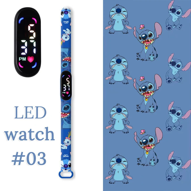 Stitch Orologi per bambini Bracciale sportivo impermeabile LED Touch digitale