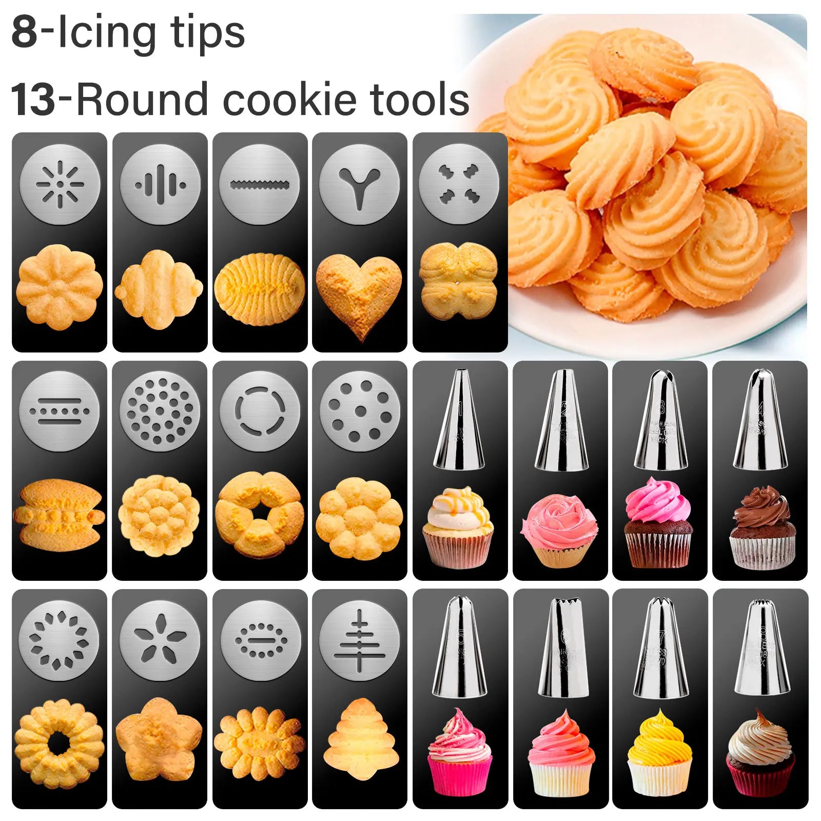 Kit pressa per biscotti in acciaio inossidabile
