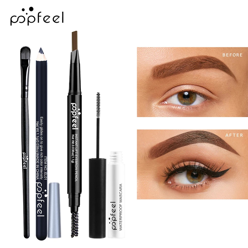 Set MAKE UP POPFEEL, palette di ombretti, eyeliner, mascara, matita per sopracciglia, scatola del set di strumenti per il trucco