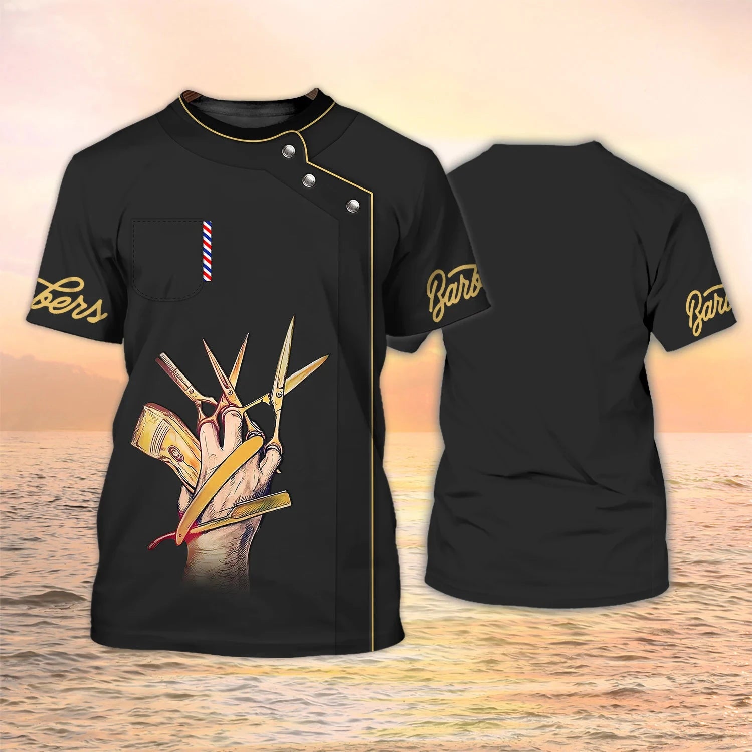 T-shirt Parrucchiere Streetwear Abbigliamento uniforme Barber Shop
