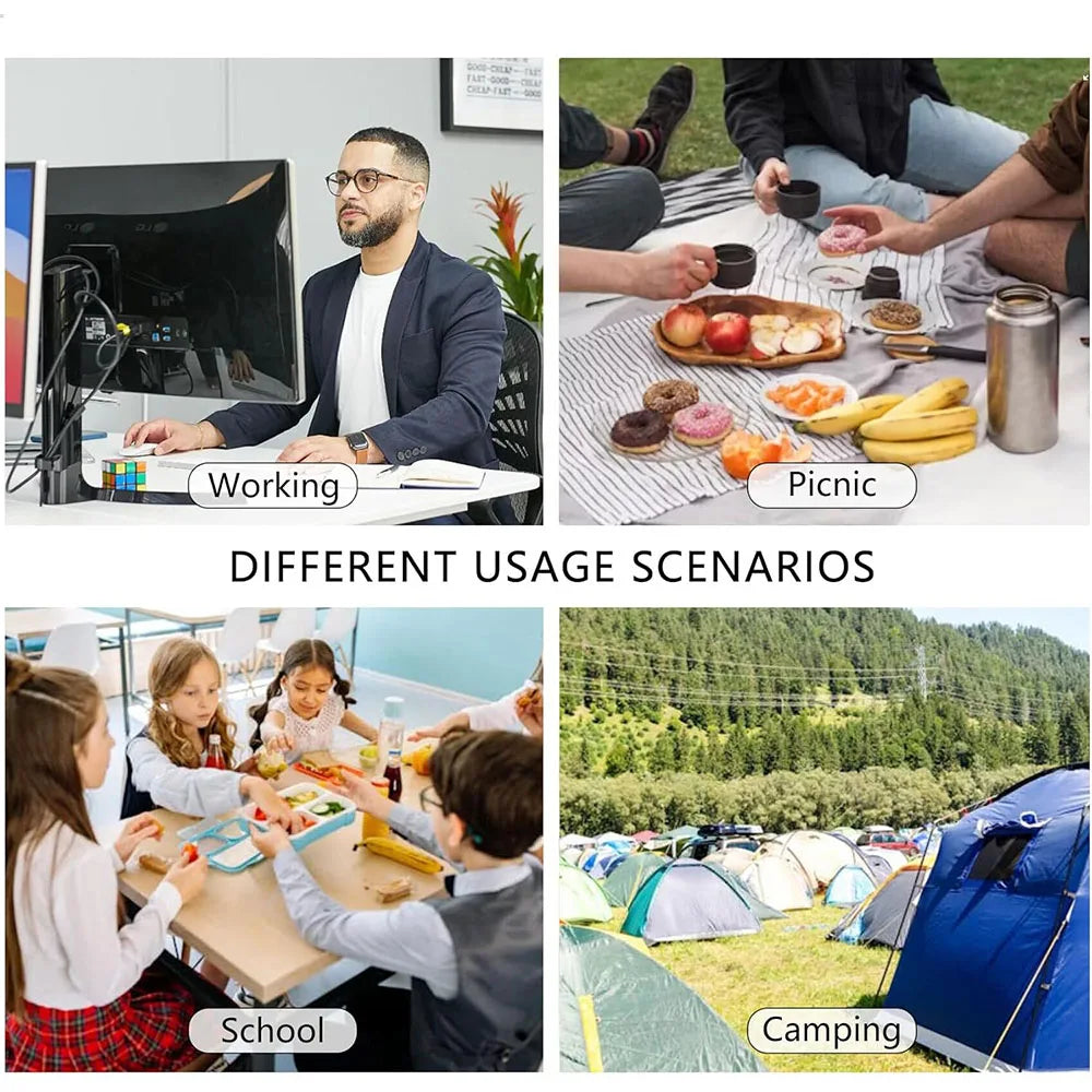 Borsa termica doppia pieghevole Borse per il pranzo da campeggio e  da viaggio di grande capacità
