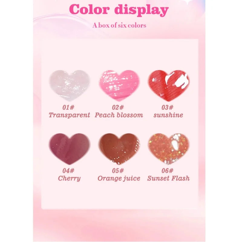 6 pezzi Glass Lip Gloss Set Idratante