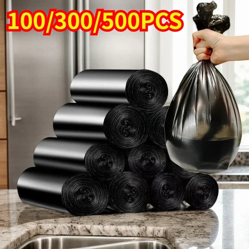100/300/500PCS Sacchetto della spazzatura nero usa e getta