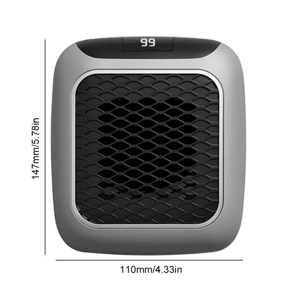 Riscaldatore elettrico portatile Presa a parete Piccolo riscaldatore con termostato regolabile, timer programmabile di 12 ore, spegnimento automatico