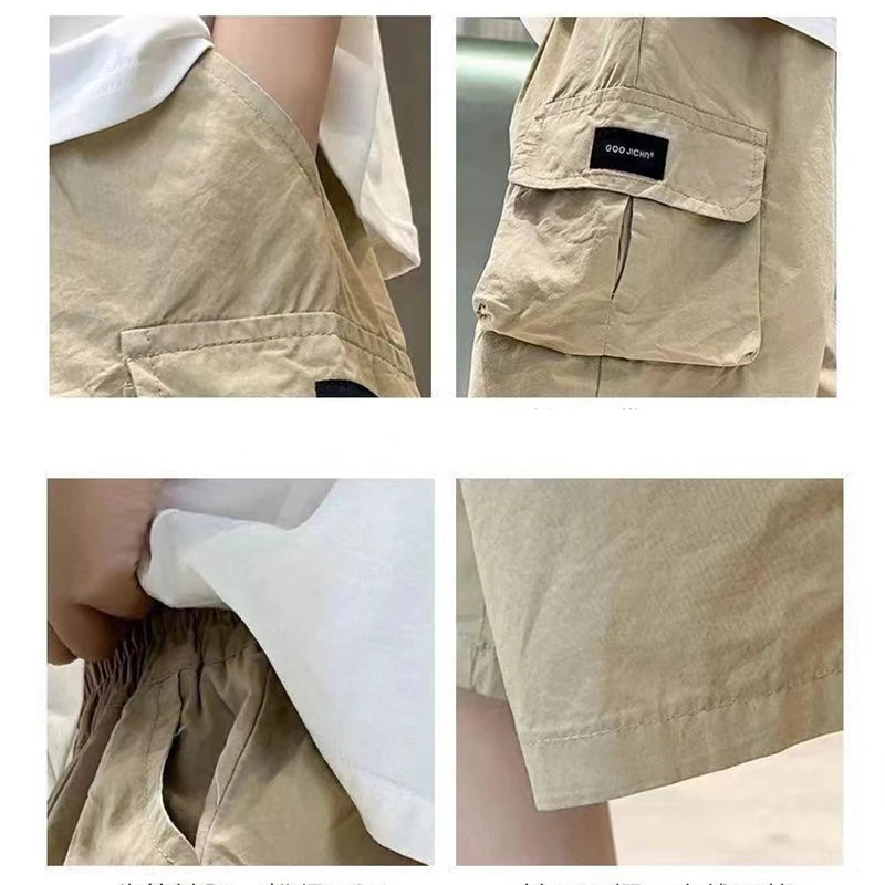 3-14 anni moda estate ragazzi pantaloncini cotone grande tasca